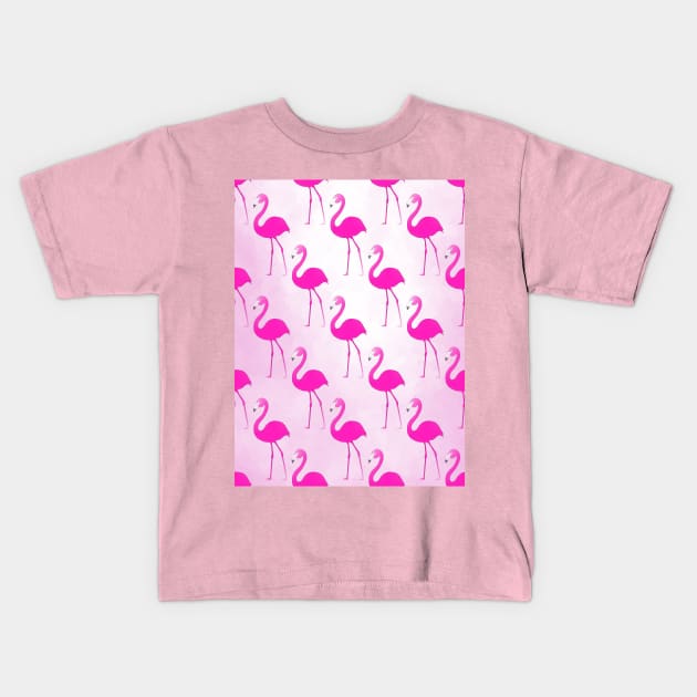 Seamless Flamingo Kids T-Shirt by SartorisArt1